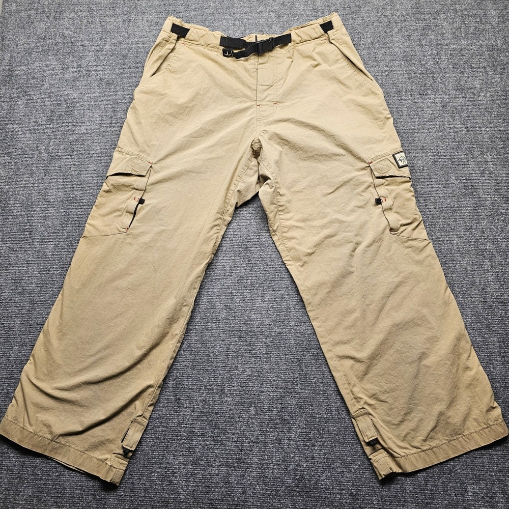 Prana Zion Cargo Pants Mens 33x31 Khaki Tan Nylon Hiking Climbing Belted Gorp